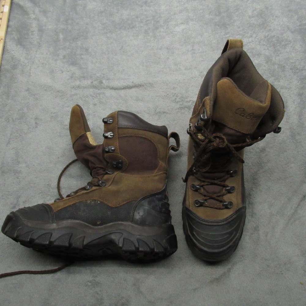 Cabelas Men Boots 8 D Brown Insulated Waterproof Hunting Steel Toe Work Rugged